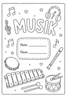 Vorschau - Arbeitsblätter - Deckblatt Musik - Ausmalbilder für die Grundschule - Seite 2
