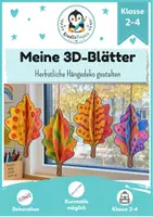 Vorschau - Mal- und Bastelvorlagen - 3D-Blätter basteln im Herbst | Kunst & Basteln Grundschule | Vorlagen & Anleitung | Klasse 2-4 - Deckblatt