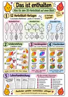 Vorschau - Mal- und Bastelvorlagen - 3D-Blätter basteln im Herbst | Kunst & Basteln Grundschule | Vorlagen & Anleitung | Klasse 2-4 - Seite 1