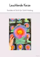 Vorschau - Mal- und Bastelvorlagen - Kunstidee: Leuchtende Kerze (Anleitung) - Deckblatt