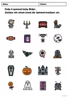 Vorschau - Arbeitsblätter - Symmetrie Halloween 6 ABs Spiegeln Achsensymmetrie Pixelbilder - Seite 2