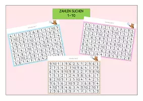 Vorschau - Arbeitsblätter - Zahlen suchen Zahlen 1-10 / Rätselspiel - Deckblatt