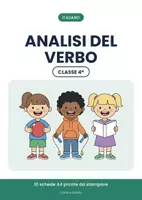 anteprima - Esercizi - 📝 Analisi grammaticale del verbo classe quarta, 10 schede - Pagina di copertina
