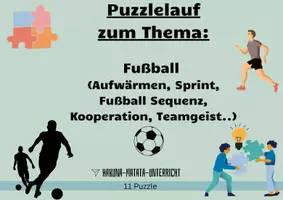 Vorschau - Stundenentwürfe - Puzzlelauf zum Thema Fußball - Deckblatt