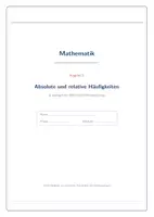 Vorschau - Arbeitsblätter - Absolute & relative Häufigkeiten – Skript mit Lösungen Klasse 8/9 - Seite 1