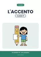 anteprima - Esercizi - 🔤 L'accento: ortografia classe terza, 10 schede - Pagina di copertina