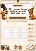 Vorschau - Arbeitsblätter - Blitzlesen - 360 häufige Wörtern | Lese-Training - Deckblatt