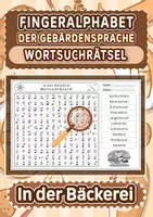Vorschau - Spiele - Wortsuchrätsel mit dem Fingeralphabet der Gebärdensprache – In der Bäckerei - Deckblatt