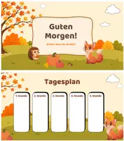 Vorschau - Präsentationen/Tafelbilder - Herbstliche Powerpointvorlagen (editierbar) - Deckblatt