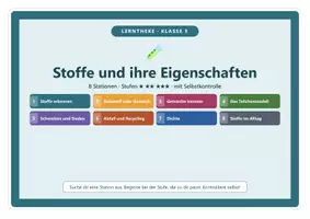 Vorschau - Stationenlernen - Lerntheke Stoffe Eigenschaften Chemie 5 - Seite 1