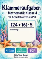 Vorschau - Arbeitsblätter - Klammeraufgaben | Mathematik Klasse 4 | 10 Arbeitsblätter als PDF - Deckblatt