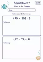 Vorschau - Arbeitsblätter - Klammeraufgaben | Mathematik Klasse 4 | 10 Arbeitsblätter als PDF - Seite 2