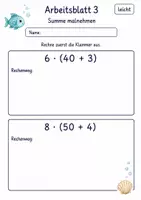 Vorschau - Arbeitsblätter - Klammeraufgaben | Mathematik Klasse 4 | 10 Arbeitsblätter als PDF - Seite 3