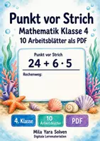 Vorschau - Arbeitsblätter - Punkt vor Strich | Mathematik Klasse 4 | 10 Arbeitsblätter als PDF - Deckblatt
