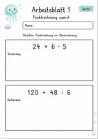 Vorschau - Arbeitsblätter - Punkt vor Strich | Mathematik Klasse 4 | 10 Arbeitsblätter als PDF - Seite 1