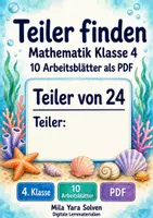 Vorschau - Arbeitsblätter - Teiler finden | Mathematik Klasse 4 | 10 Arbeitsblätter als PDF - Deckblatt