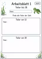 Vorschau - Arbeitsblätter - Teiler finden | Mathematik Klasse 4 | 10 Arbeitsblätter als PDF - Seite 1