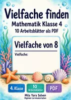Vorschau - Arbeitsblätter - Vielfache finden | Mathematik Klasse 4 | 10 Arbeitsblätter als PDF - Deckblatt