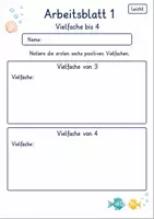 Vorschau - Arbeitsblätter - Vielfache finden | Mathematik Klasse 4 | 10 Arbeitsblätter als PDF - Seite 1