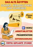 Vorschau - Arbeitsblätter - Schrift im Alten Ägypten Hieroglyphen AB2 Schreiber Klasse 5 - Deckblatt