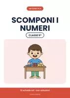 anteprima - Esercizi - 🔢 Scomposizione dei numeri classe quinta, 10 schede - Pagina di copertina