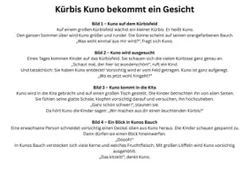 Vorschau - Arbeitsblätter - Kamishibai Kürbis schnitzen 🎃 | Kürbis Kuno bekommt ein Gesicht | Kita & Kindergarten - Seite 1