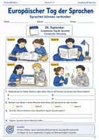 Vorschau - Arbeitsblätter - Europäischer Tag der Sprachen Arbeitsblatt Klasse 5–6 - Deckblatt
