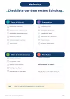 Vorschau - Lehrpläne/Lehrermaterial - Erste Schulwoche Lehrer Checkliste KOSTENLOS - Seite 1