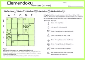 Vorschau - Arbeitsblätter - Elemendoku Haustiere in 3 Schwierigkeitsstufen - Seite 1