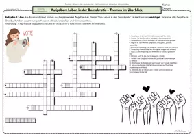 Vorschau - Arbeitsblätter - AB8 Demokratie verstehen - Kreuzworträtsel & Vertiefungsaufgaben - Seite 1