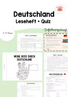 Vorschau - Arbeitsblätter - Deutschland Leseheft: Meine Reise durch Deutschland - Deckblatt