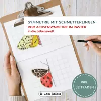 Vorschau - Arbeitsblätter - Symmetrie mit Schmetterlingen – Achsensymmetrie im Raster - Deckblatt