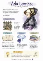 Vorschau - Arbeitsblätter - Lernplakat + AB mit Fragen zum Thema "Ada Lovelace" + Lösungsblatt + Infografik - Deckblatt