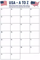 Vorschau - Arbeitsblätter - Englisch Arbeitsblatt Einstieg Vorwissen USA 🇺🇸 A to Z - Seite 1