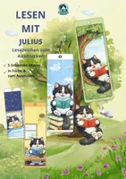 Vorschau - Mal- und Bastelvorlagen - Lesen mit Julius – XXL Lesezeichen zum Ausdrucken (5 Motive in Farbe & zum Ausmalen, Grundschule) - Deckblatt