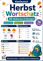 Vorschau - Arbeitsblätter - Herbst Wortschatz 20 Bildkarten Übungen - Deckblatt