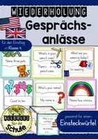 Vorschau - Spiele - Gesprächsanlässe Englisch Klasse 4/5 – Wiederholung für Einsteckwürfel - Deckblatt