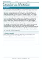 Vorschau - Arbeitsblätter - Arbeitsblatt Deutsch Klasse 7 – Argumentieren und Stellung nehmen - Deckblatt