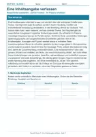 Vorschau - Arbeitsblätter - Arbeitsblatt Deutsch Klasse 7 – Eine Inhaltsangabe verfassen - Deckblatt