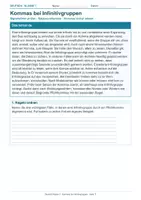 Vorschau - Arbeitsblätter - Arbeitsblatt Deutsch Klasse 7 – Kommas bei Infinitivgruppen - Deckblatt