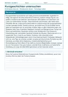 Vorschau - Arbeitsblätter - Arbeitsblatt Deutsch Klasse 7 – Kurzgeschichten untersuchen - Deckblatt