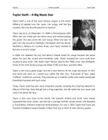 Vorschau - Arbeitsblätter - Taylor Swift – Text with questions - Deckblatt