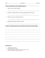 Vorschau - Arbeitsblätter - Taylor Swift – Text with questions - Seite 2