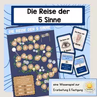 Vorschau - Stationenlernen - Die Reise der 5 Sinne - Ein Wissenspiel für den Sachunterricht - Deckblatt