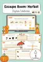 Vorschau - Spiele - Herbst Escape Room Grundschule, Digitale Tafelbilder mit Rätseln, Quiz & Bewegungsspiel, Klasse 1, Klasse 2, Fächerübergreifend - Deckblatt
