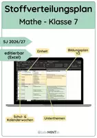 Vorschau - Lehrpläne/Lehrermaterial - Stoffverteilungsplan Mathematik – Klasse 8 (SJ 2026/27 BW) - Deckblatt