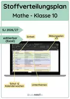 Vorschau - Lehrpläne/Lehrermaterial - Stoffverteilungsplan Mathematik – Klasse 10 (SJ 2026/27 BW) - Deckblatt