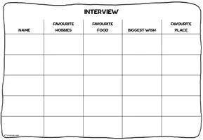 Vorschau - Arbeitsblätter - Getting to know each other - Interviewbögen - Seite 1