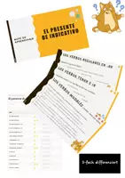 Vorschau - Aufgabenkarten - Lerntheke Presente de indicativo 3-fach differenziertes Unterrichtsmaterial - Deckblatt