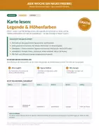 Vorschau - Arbeitsblätter - Karte lesen: Legende und Höhenfarben - Deckblatt